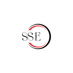 SSE logo. S S E design. White SSE letter. SSE, S S E letter logo  SSE design. Initial letter SSE linked circle uppercase monogram logo. S S E letter logo SSE vector design. SSE letter logo design five