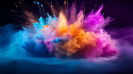 Dust explosion Holi background, Indian traditional festival