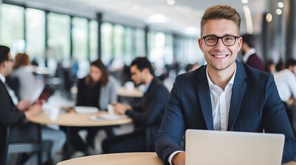 Young employee innovating in the office , Young employee, innovating, office