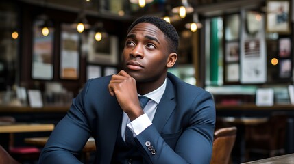 Naklejka premium Young employee listening attentively in the office , Young employee, listening attentively, office