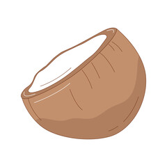 Hand drawn coconut fruit vector illustration. Creative hand drawn fruit vector element design