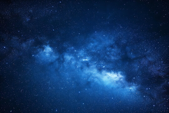 blue night sky with stars, in the style of infinite space, © LiezDesign