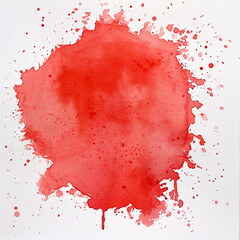 red watercolor splashes forming a blob on a white background for creative design projects
