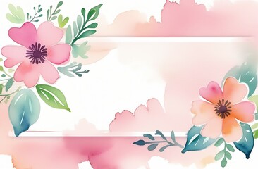 Watercolor banner with flowers