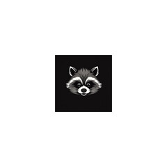 cute raccoon design logo