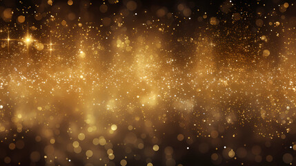 golden christmas particles and sprinkles for a holiday celebration like christmas or new year. shiny golden lights. wallpaper background for ads or gifts wrap and web design
