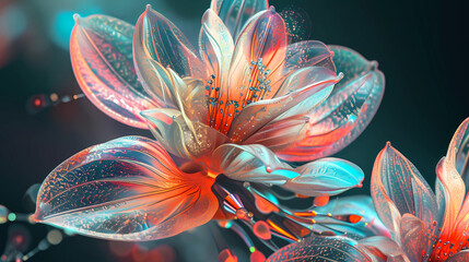 A flower hologram effect