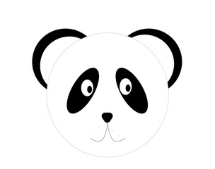 
Panda's head is cute on a white background