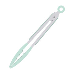 Kitchen forceps in minimalistic style isolated on white background.