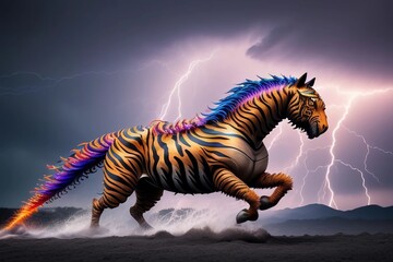 Horse Art. Colorful modern horse art. Generated AI