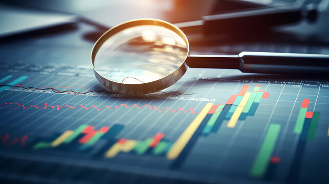 Business audit stock financial finance management on analysis data strategy with graph accounting marketing or report chart economy investment research profit concept.