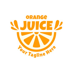 Fresh orange juice logo template design vector. Business logo for lemon juice, squeezed citrus, smoothies or lemonade.