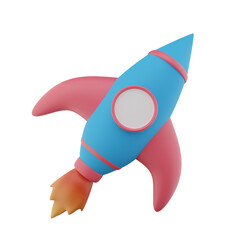 Obraz premium Rocket 3D Icon Illustration