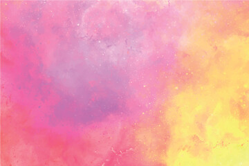 Colorful watercolor background texture and distressed vintage grunge image. Watercolour paint stains in elegant backdrop space background illustration. Bright abstract watercolor drawing on canvas.