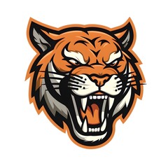 Fototapeta premium Tiger vector art logo for gamers - Generative AI