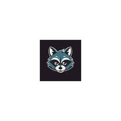 cute raccoon design logo