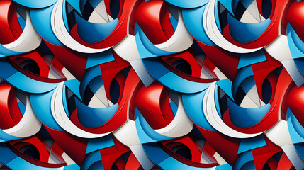 Modern seamless pattern in the style of Cubism, Neoplasticism and Bauhaus. Perfect for design, printing, web design