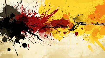 Dynamic Abstract Paint Splashes on Neutral Background