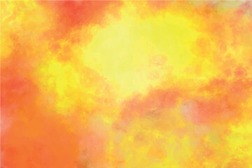 Watercolor flame background. Red and yellow color background with watercolour and grainy textured. Soft illustration with grain noise effect. Space for text. Colorful bright spots, splash, splatter.