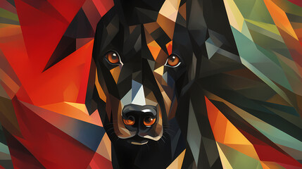 Modern animal seamless pattern in the style of Cubism, Neoplasticism and Bauhaus. Perfect for design, printing, web design