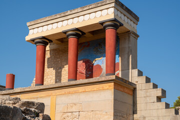 Ancient ruines of famouse Knossos palace at Crete island. Greece. - 716565199