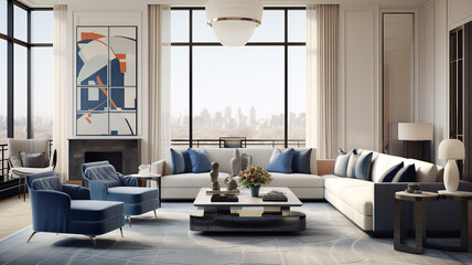 Modern interior. Art Home. Generative AI