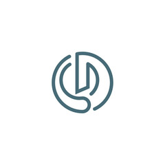 simple letter OD concept vector icon