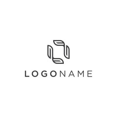 Fototapeta premium unique letter LL with geometric concept vector logo