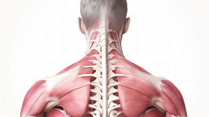 Medical accurate illustration of the trapezius - obrazy, fototapety, plakaty