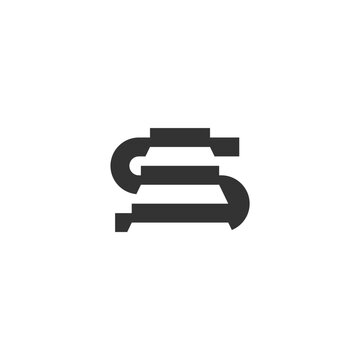 unique letter S and stairs concept vector