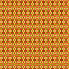 Fototapeta premium Bright abstract geometric mosaic graphic pattern for design of fabric, wrapping paper, background Autumn warm peach, orange and green colors