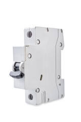 Automatic electrical switches circuit breaker on a white isolated background