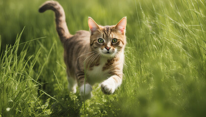 Obraz premium Young puppy walking towards the camera 