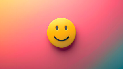 Smile happy laugh emoji emoticon with colorful vibrant abstract shapeless gradient background, happiness concept