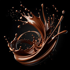 Chocolate Splash with Droplets