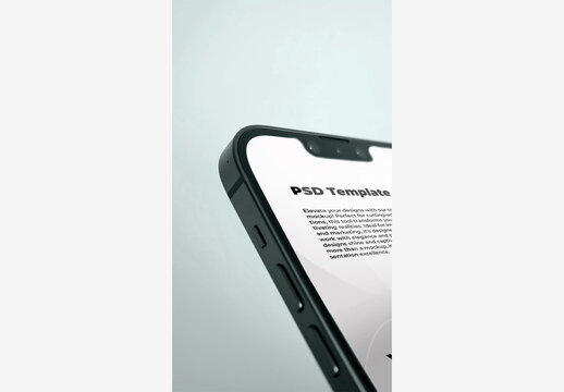 Mobile Mockup Phone Template: Close Up of Cell Phone with Purple Background and Blue Circle, Pink Background with White Circle, White Background with