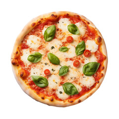 Italian Margherita pizza isolated on a white background 