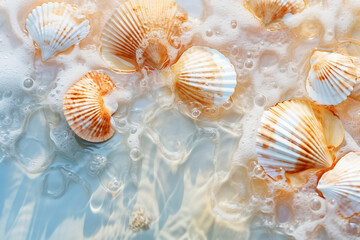 Summer Daytime Shells And Water Waves Outdoor Shells And Water Waves Photography Map Background