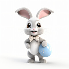 Fototapeta na wymiar 3d rendering of a cute easter bunny isolated on white background