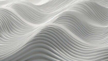 a clean and refined 3D white wave texture, evoking tranquility and modern elegance, ideal for futuristic design projects seeking a sense of simplicity and sophistication.