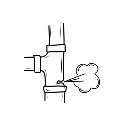 Hand Drawn Leaking Pipe Doodle 