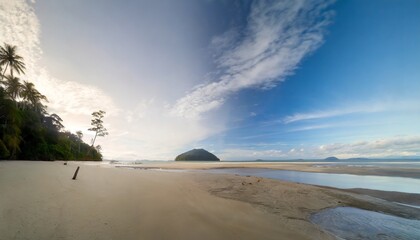 landscape at beach in borneo bako national park malaysia