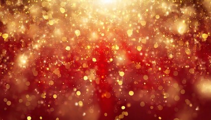 Fototapeta na wymiar new year christmas red background with gold stars and sparkling abstract background with red and gold particle christmas golden light shine particles bokeh on red background gold foil texture ai