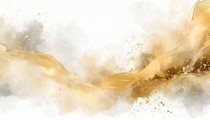 Obraz na płótnie Canvas vector abstract illustration watercolor and gold splash isolated on white background elegant modern