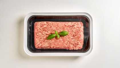 plastic packaging with pork minced meat