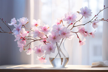 Delicate Cherry Blossoms in a Pink Floral Bouquet, Celebrating the Beauty of Spring