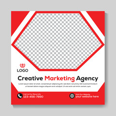 Creative modern marketing agency social media post design corporate square web banner template