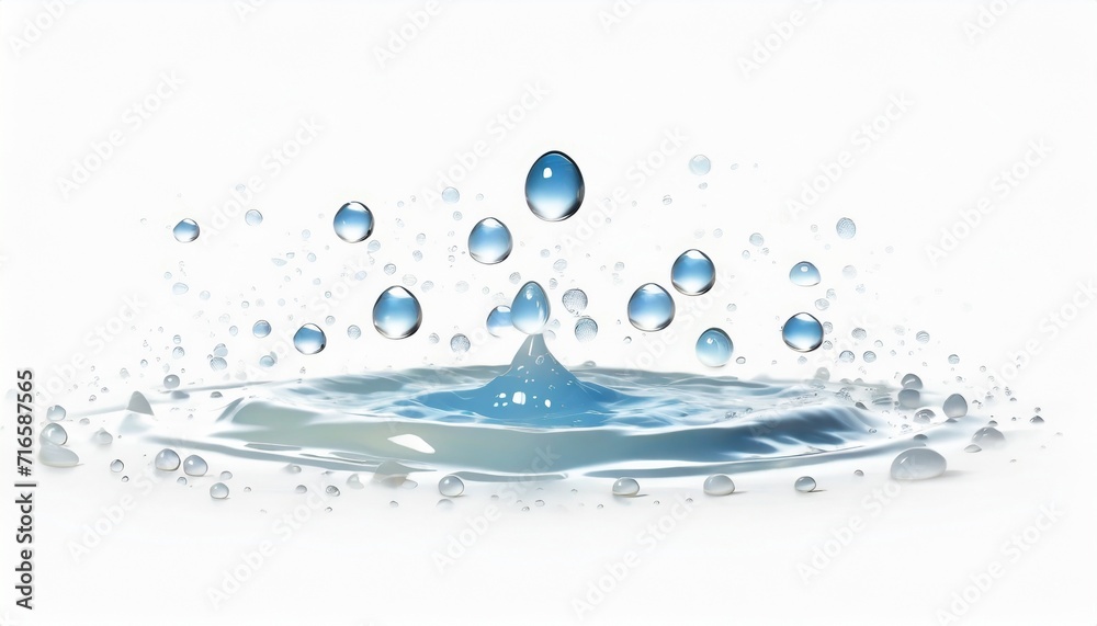 Wall mural water drops isolated on white background