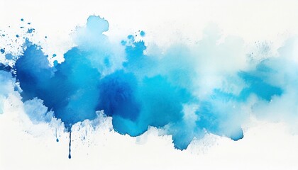 blue watercolor stain on background - obrazy, fototapety, plakaty