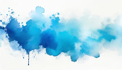 Foto auf Acrylglas blue watercolor stain on background © Heaven